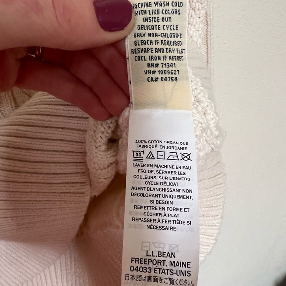 L.L.Bean Fisherman Cableknit Cream sweater XL - Picture 6 of 7